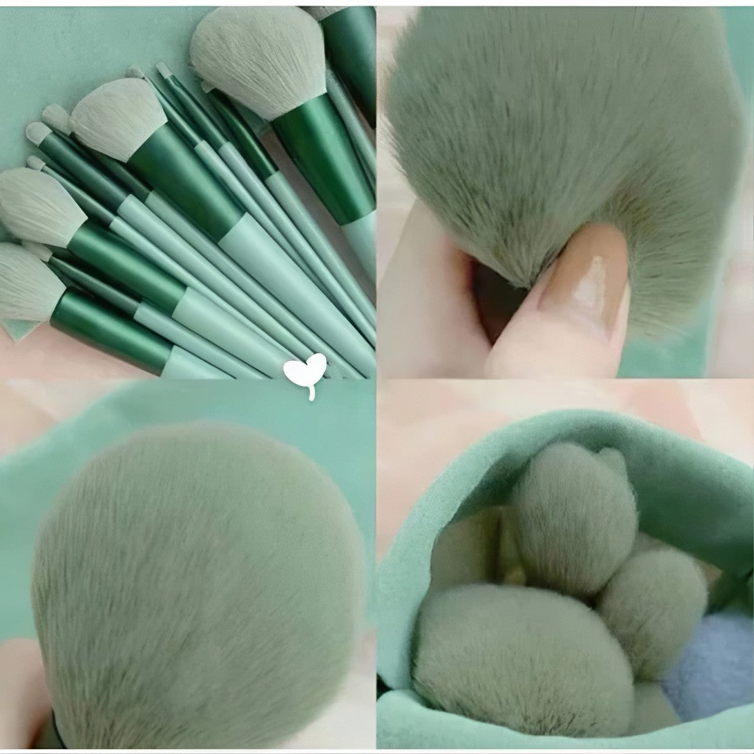 VelvetBrush Pro™ – Kit Profissional com 13 Pincéis de Maquiagem + Bolsa de Veludo