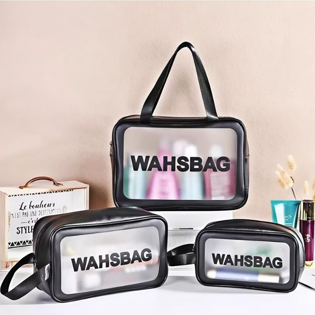 ClearBag Set™ – Kit com 3 Necessaires Transparentes Impermeáveis