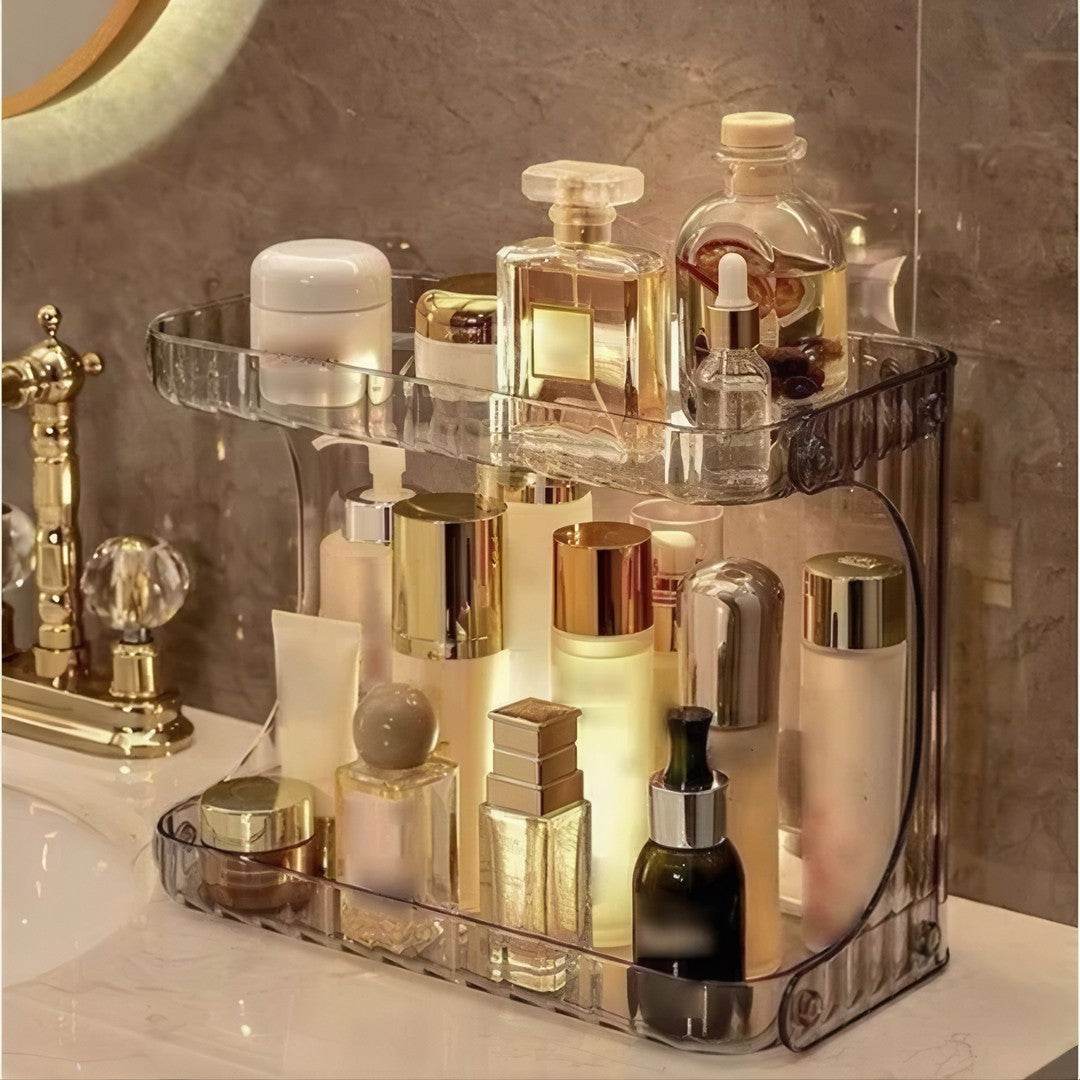 CrystalMake™ – Organizador Acrílico Diamante para Maquiagem e Beleza