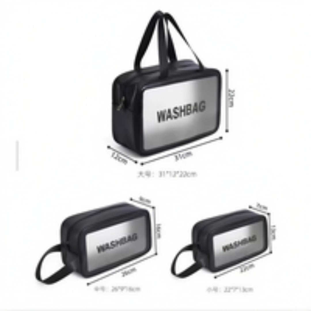 ClearBag Set™ – Kit com 3 Necessaires Transparentes Impermeáveis