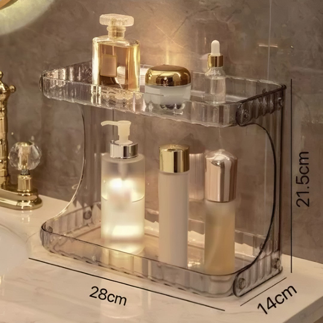 CrystalMake™ – Organizador Acrílico Diamante para Maquiagem e Beleza